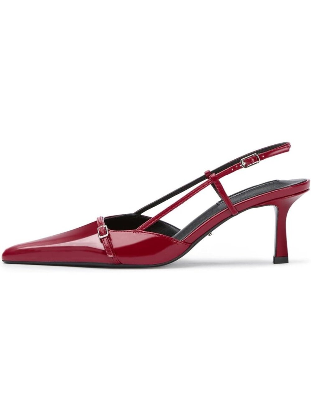 Women's Burgundy Patent2 Kitten Heels w/ Bow Pointed Close Toe Pumps Dress Shoes